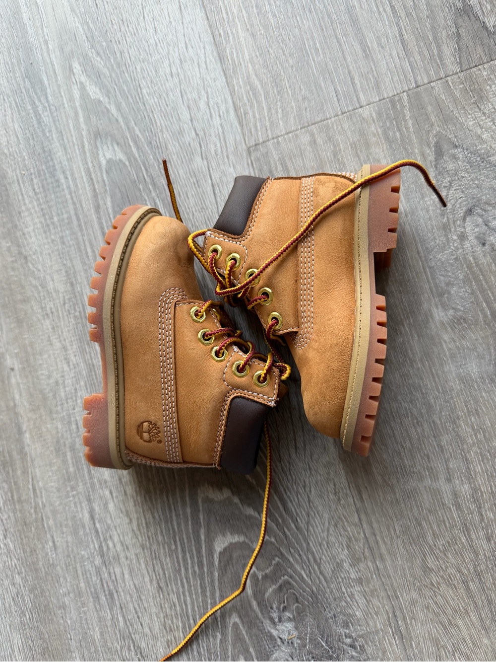 Timberland Kids Wheat/Tan Leather Lace-Up Boots